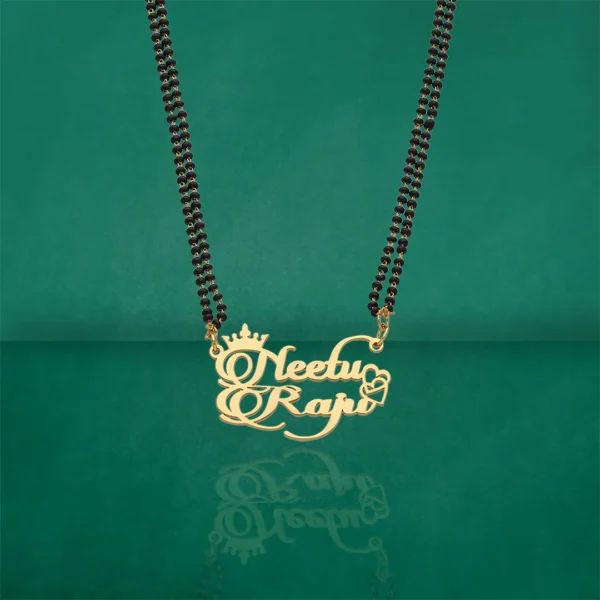 Personalized 18k Gold Plated Double Name Mangalsutra