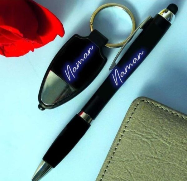 Personalized Led Name Pen With Keychain